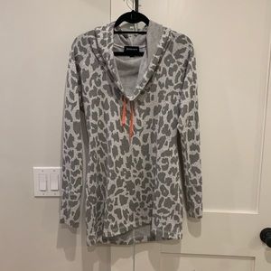 Betabrand Cheetah Print Sweatshirt